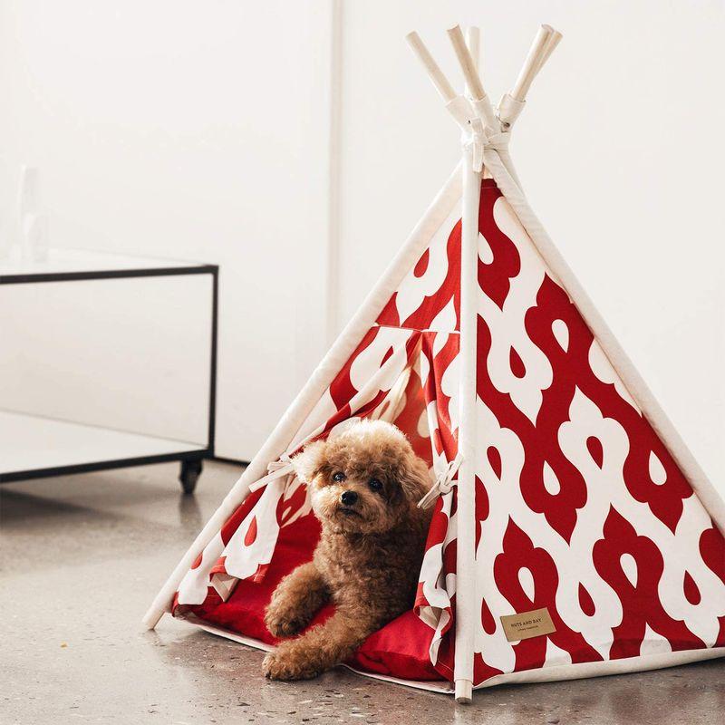 ペットティピーテント Sサイズ ペットテント ペットハウス 犬 猫 KL-TENT-S (G.RED) Sサイズ ペットテント ペットハウス 犬 猫 KL TENT RED