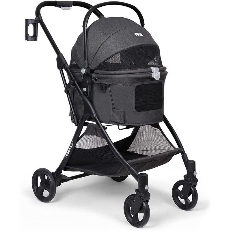 本日価格！！ Beberoadペットカート ペットバギー 多機能折りたたみ式猫小型犬ペットベビーカー 取り外し可能なバスケット 金属製のハンドル 3way 【K2164765000】(11799円)