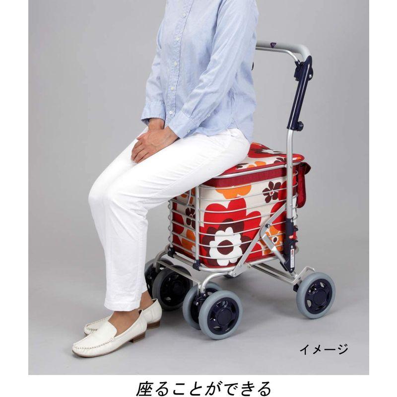 高評価続出！ ワイヤーカート スワレル バッグ付き AS-0275(無地・ネイビー) 【I2079052790】(11332円)