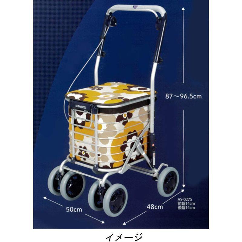 ワイヤーカート スワレル バッグ付き AS-0275(花柄・レッド) ワイヤーカート スワレル バッグ付き AS 花柄 レッド 5cm