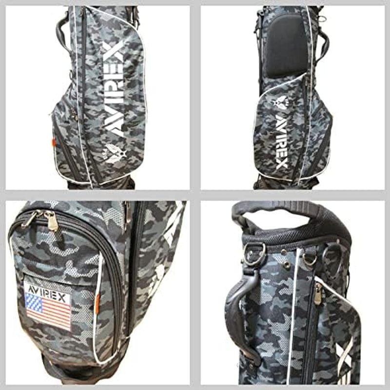 AVXBB1-01C アビレックス スタンド式 キャディバッグ ゴルフバッグ AVIREX クラブケース 限定モデル セルフ レアモノ (カ 01C アビレックス スタンド式 キャディバッグ ゴルフバッグ AVIREX クラブケース 限定モデル セルフ レアモノ カ