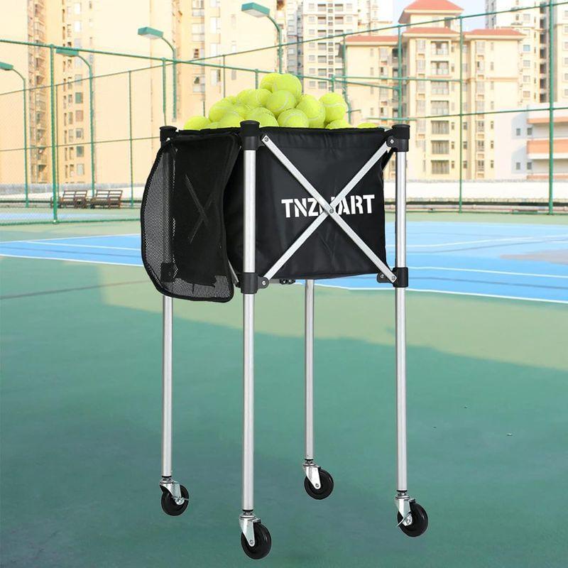 VOODANS テニスボールカート テニスボールカゴ ボール回収 移動式 折り畳み式 約160球収納 テニスボールカート テニスボールカゴ ボール回収 移動式 折り畳み式 約160球収納 5cm