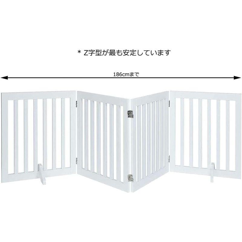 unipaws 木製犬用ゲート、折り式バリア、ペット用家具フェンス 、白い 木製犬用ゲート 折り式バリア ペット用家具フェンス 白い 8cm