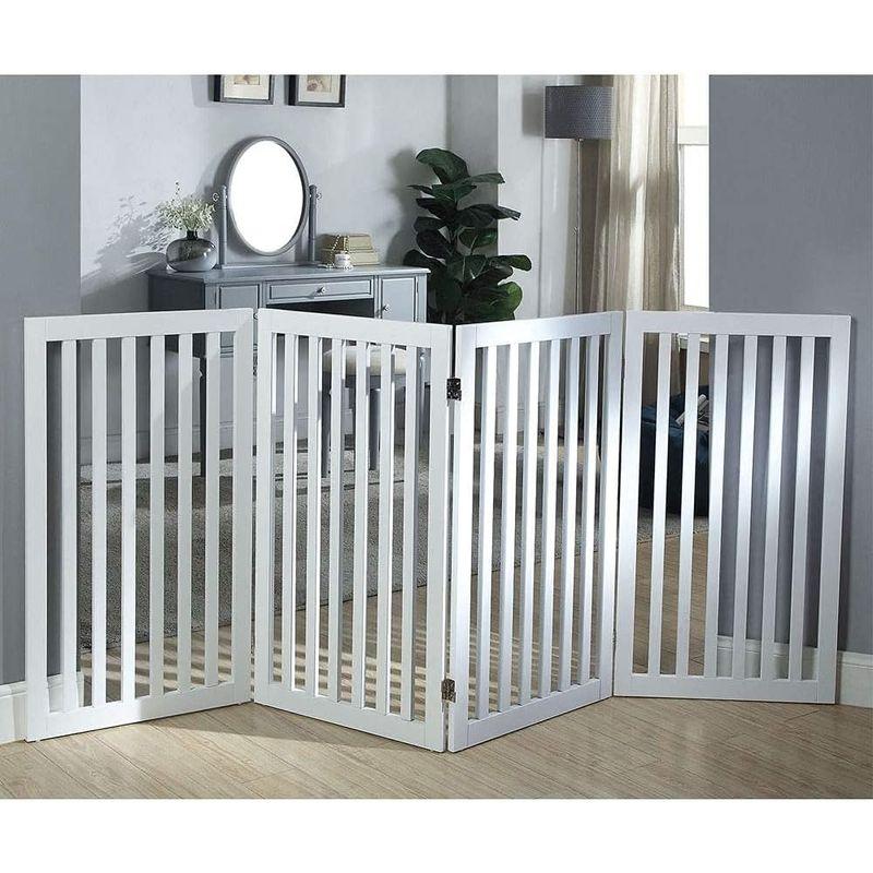 unipaws ハイタイプペットゲート置くだけ木製バリア、犬用フェンス 、白い ハイタイプペットゲート置くだけ木製バリア 犬用フェンス 白い