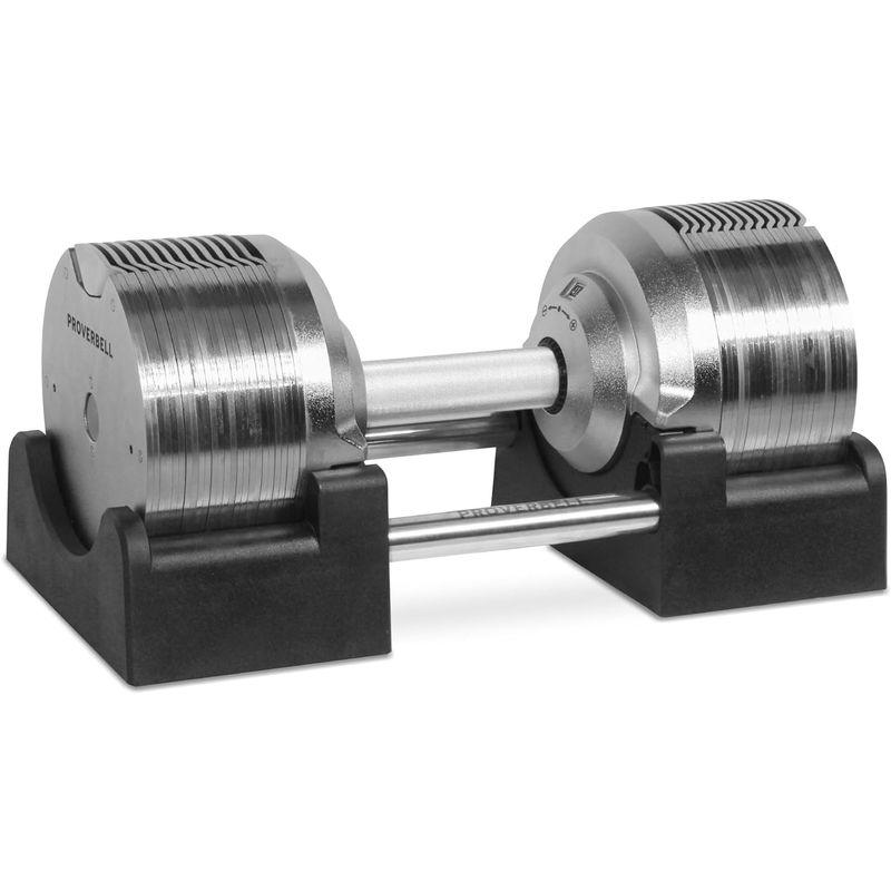 プロバーベル 41.5kg 1.5kg刻み 1個のみ 可変式ダンベル シルバー 5kg 5kg刻み 1個のみ 可変式ダンベル シルバー 　 5cm ×