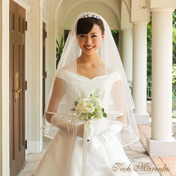 楽天 ウェディングベール ミドル丈 サテンパイピング メール便可 偉大な Bajawinescabo Com