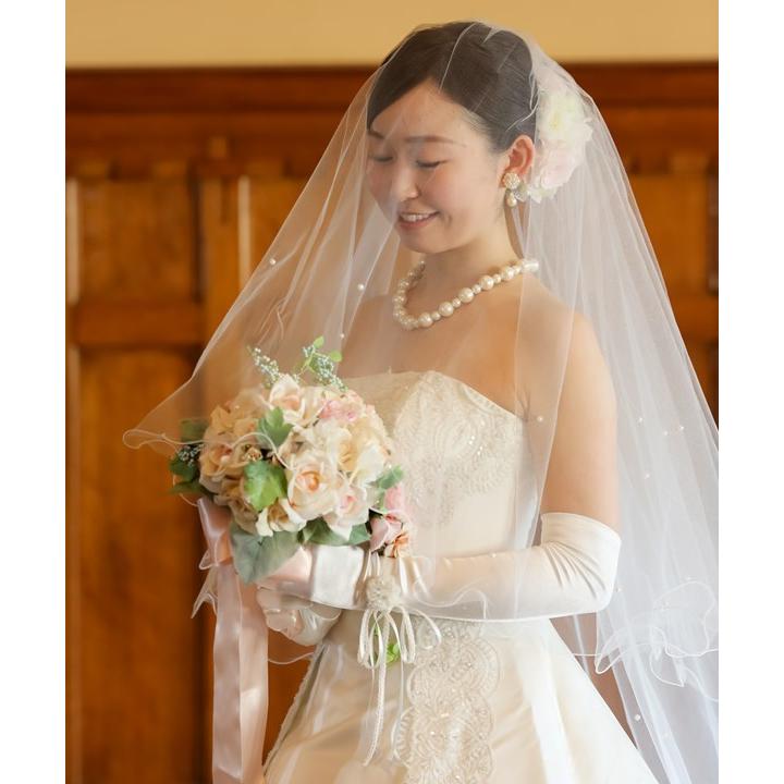セール商品 ウェディングベール ロング丈 メロウ パール 300cm Dprd Jatimprov Go Id