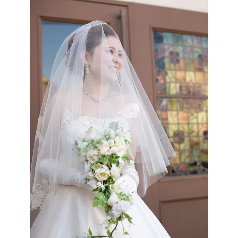 ウェディングベール ミドル丈【ピアジェ】＜メール便可＞ : we552  