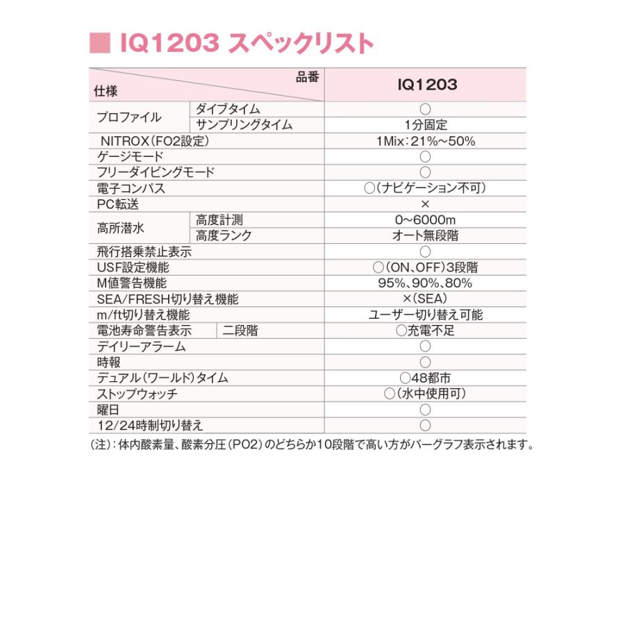 TUSA DC Solar IQ1203 WM ホワイト ★ソーラー充電式ダイブコンピューター★ ☆購入時2万円引クーポン適用可☆｜marine-club-kawauso｜05