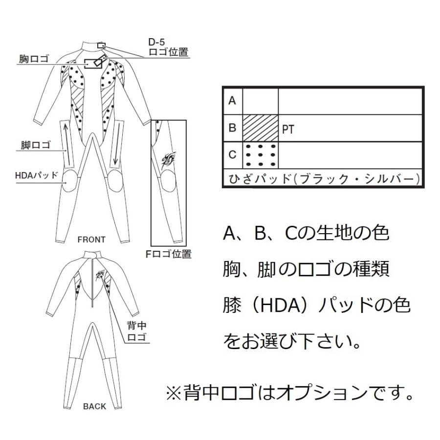 ダイビング用ウェットスーツ 3mm セミオーダー 男性用 ワンピース 【26サイズ・色・ロゴ 選択可能】 TUSA WEJ502｜marine-club-kawauso｜04