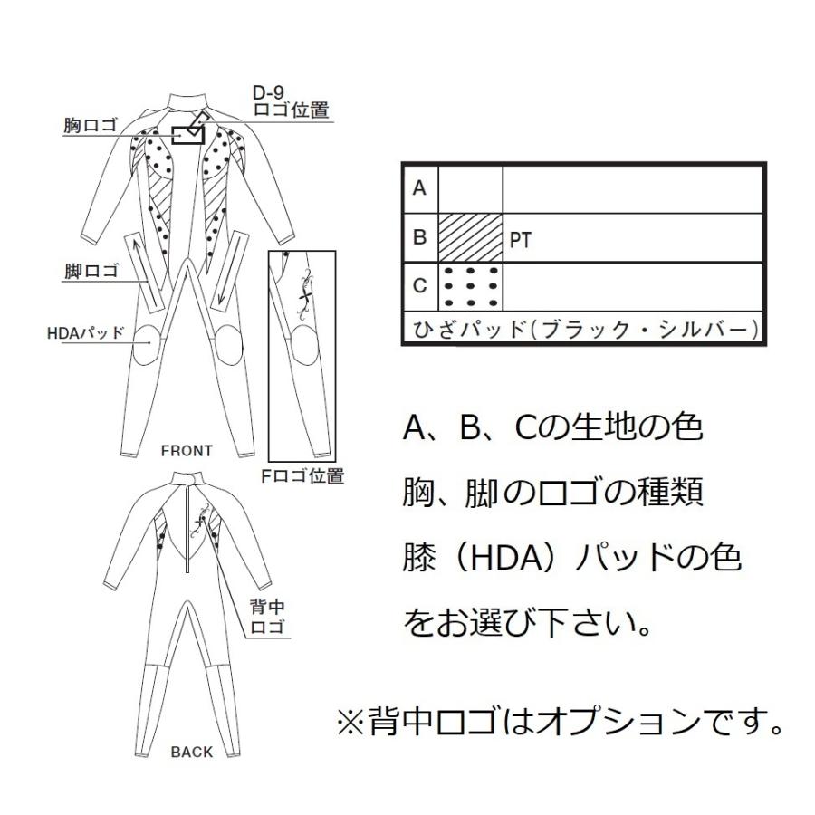 ダイビング用ウェットスーツ 3mm セミオーダー 女性用 ワンピース 【25サイズ・色・ロゴ 選択可能】 TUSA WEJ902｜marine-club-kawauso｜04