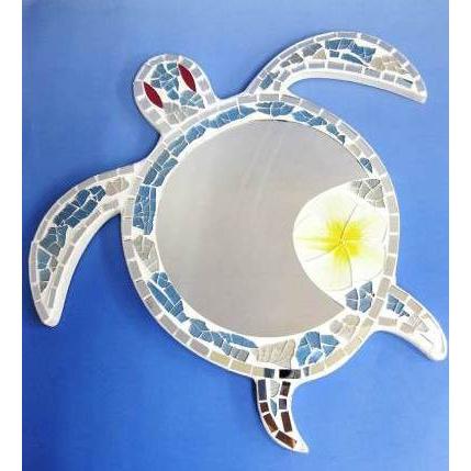 買物 信託 ホヌのモザイクミラー ウミガメ 鏡 海亀