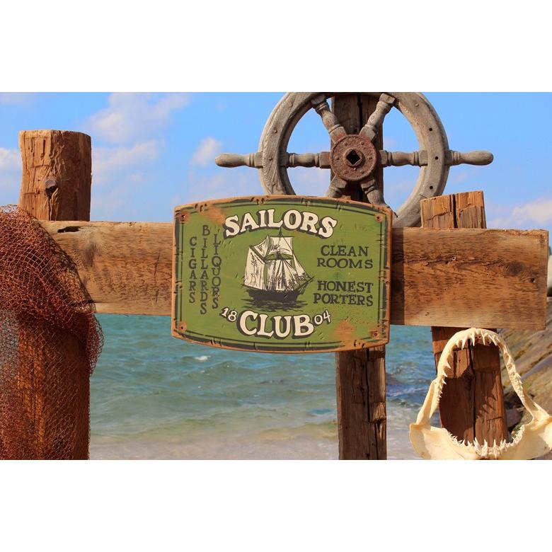 セーラーズクラブ（サインボード） 木製看板　船乗り　酒場｜marine-guide｜04