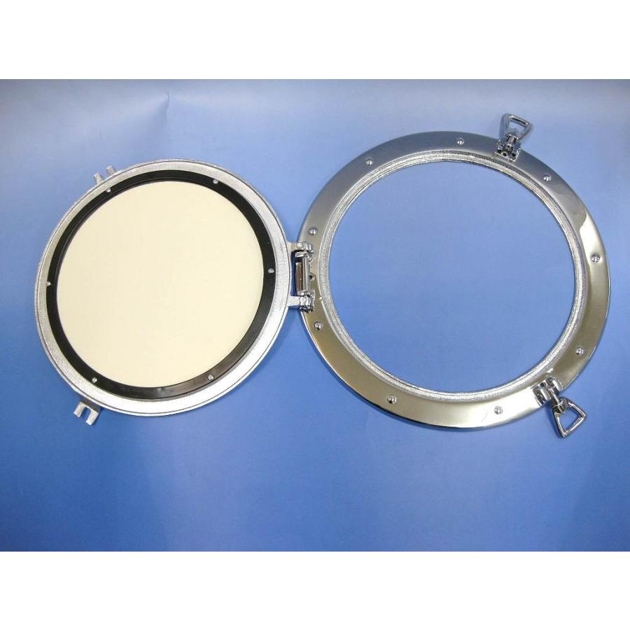 丸窓鏡Lニッケルメッキ加工 ミラー 船舶窓 シルバー : マリンガイド