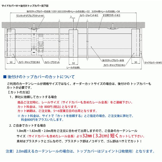 タチカワブラインド 後付けトップカバー 1.82m (タチカワブラインド製