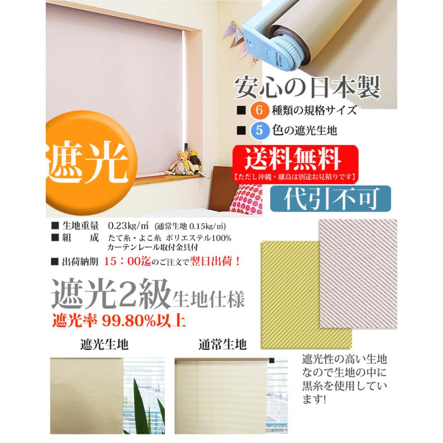 遮光ロールスクリーン ティオリオ (日本製) 幅170cm×高さ220cm ロール