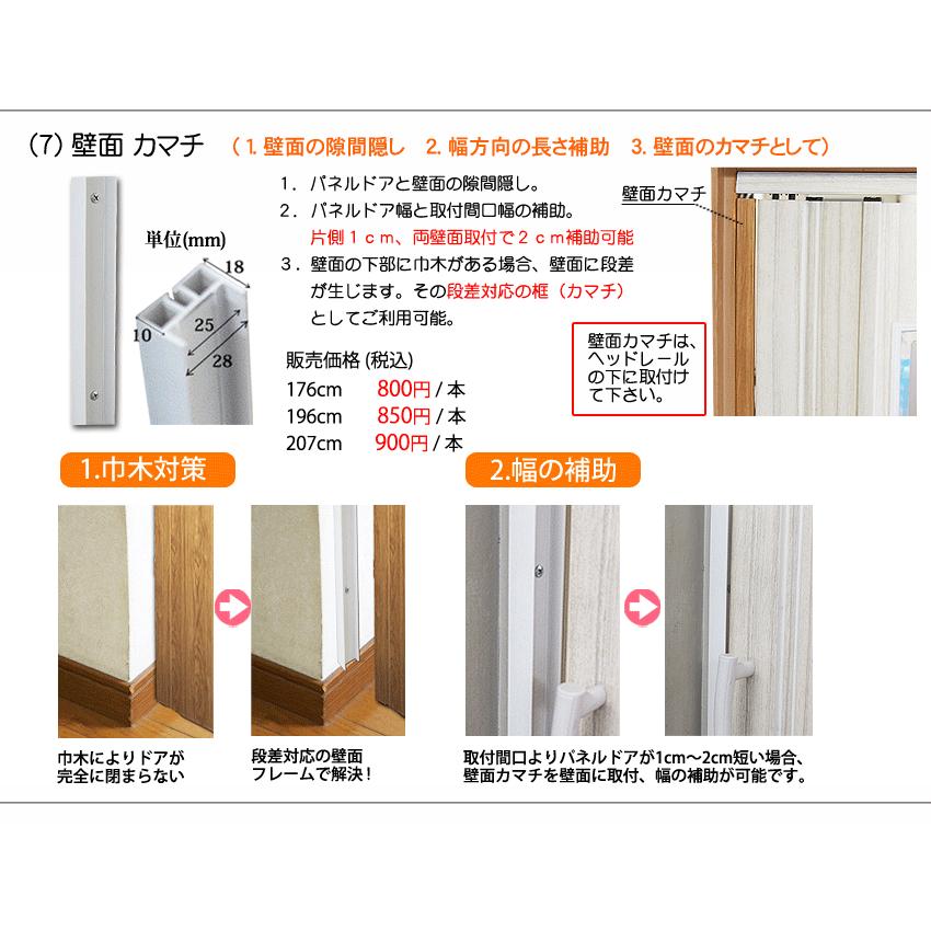 パネルドア ルミエ・ラビート用オプション部品 壁面カマチ193cm (高さ