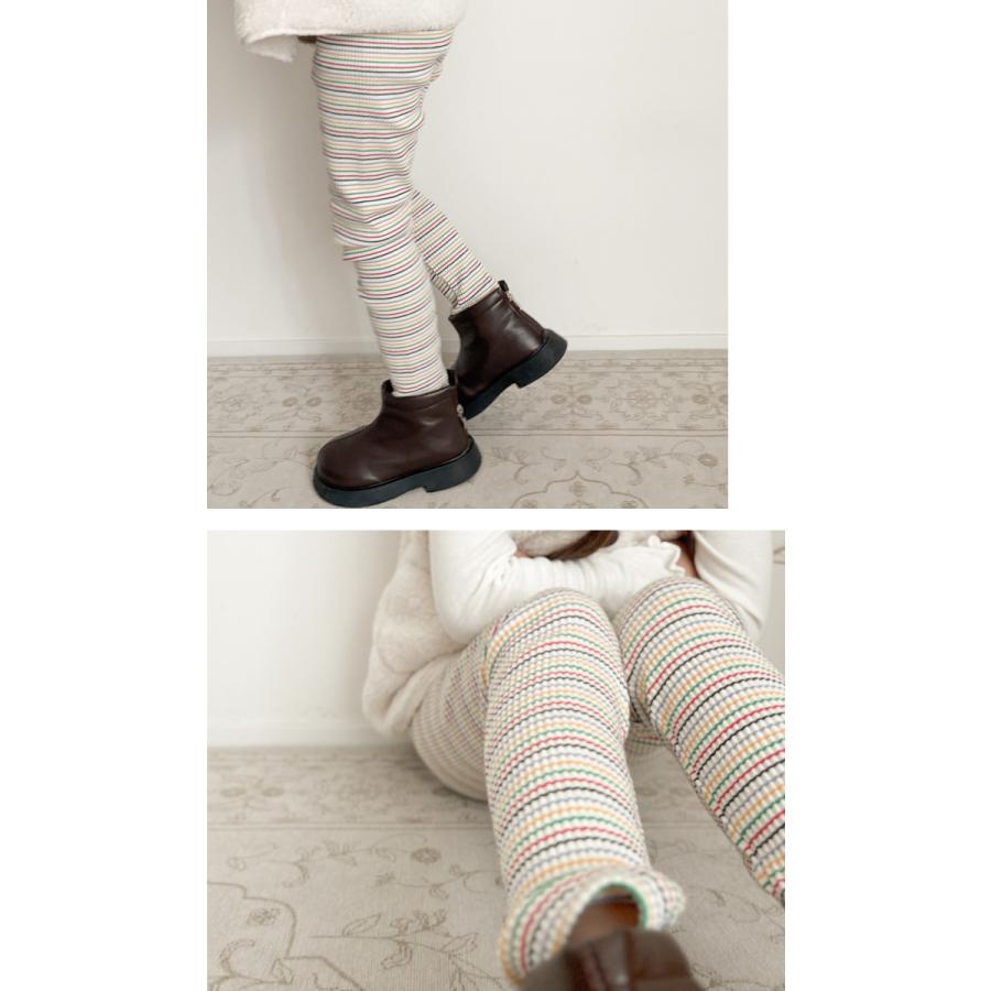 リブレギンス キッズ ボーダー ナチュラル 女の子 男の子 春秋 韓国 ベビー服 ストレッチ ボトムス スパッツ 無地 くすみカラー SNS人気 爆買 |  | 07