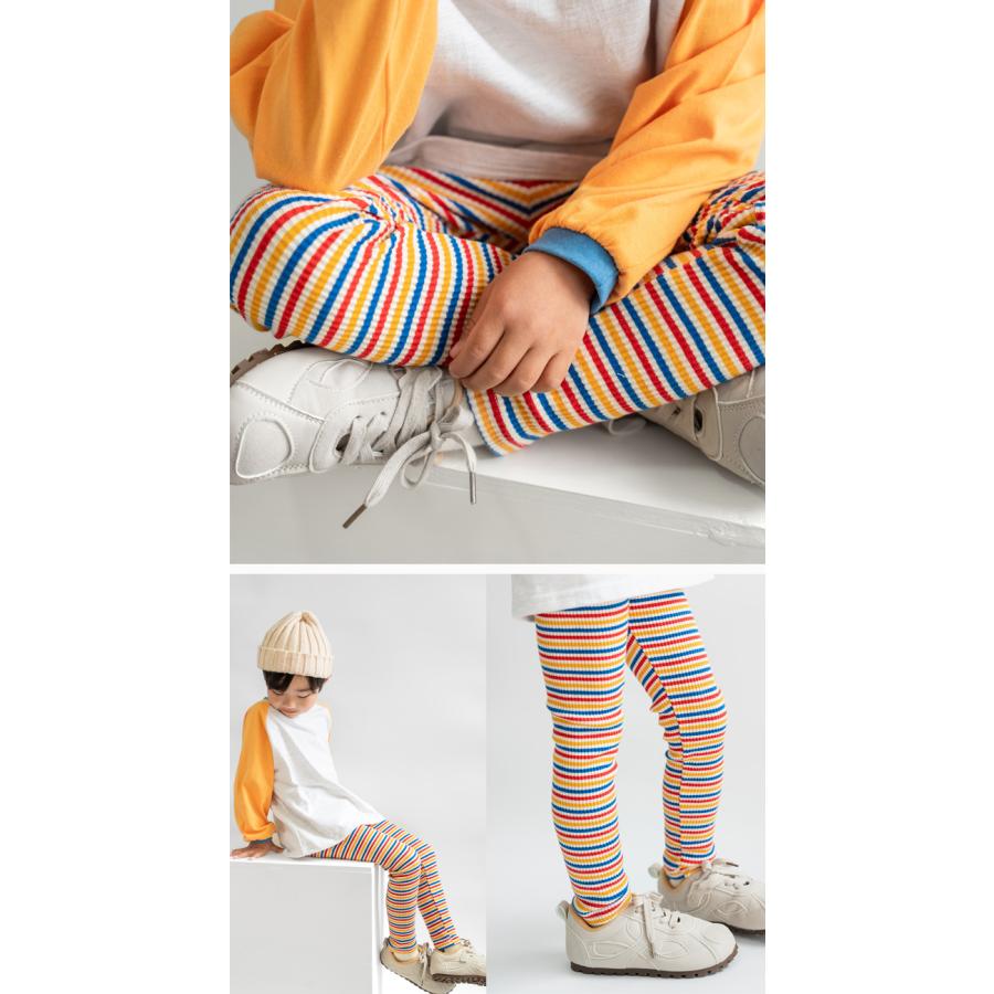 リブレギンス キッズ ボーダー ナチュラル 女の子 男の子 春秋 韓国 ベビー服 ストレッチ ボトムス スパッツ 無地 くすみカラー SNS人気 爆買 |  | 13