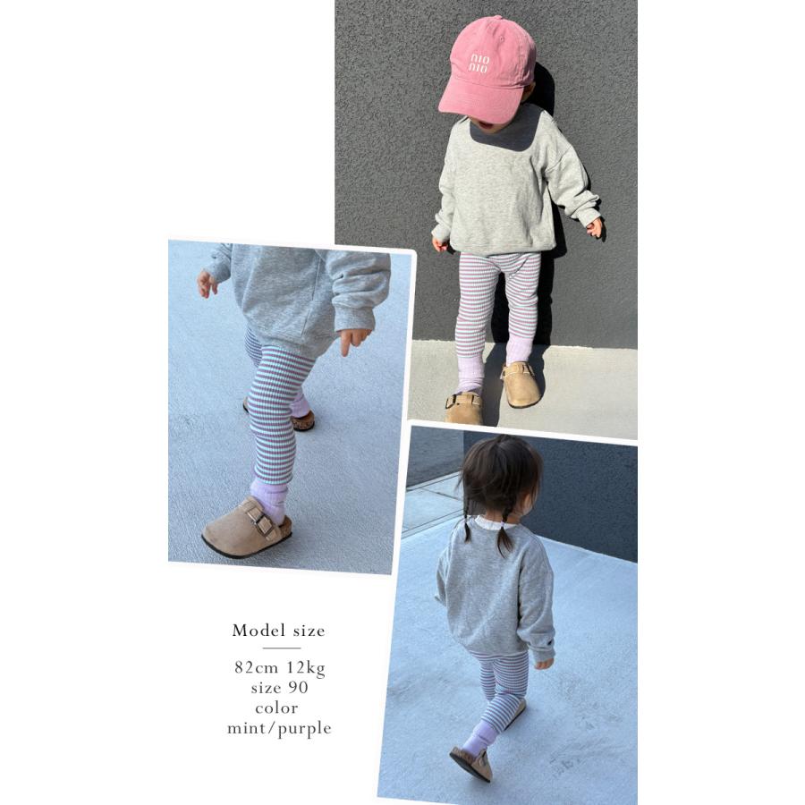 リブレギンス キッズ ボーダー ナチュラル 女の子 男の子 春秋 韓国 ベビー服 ストレッチ ボトムス スパッツ 無地 くすみカラー SNS人気 爆買 |  | 10