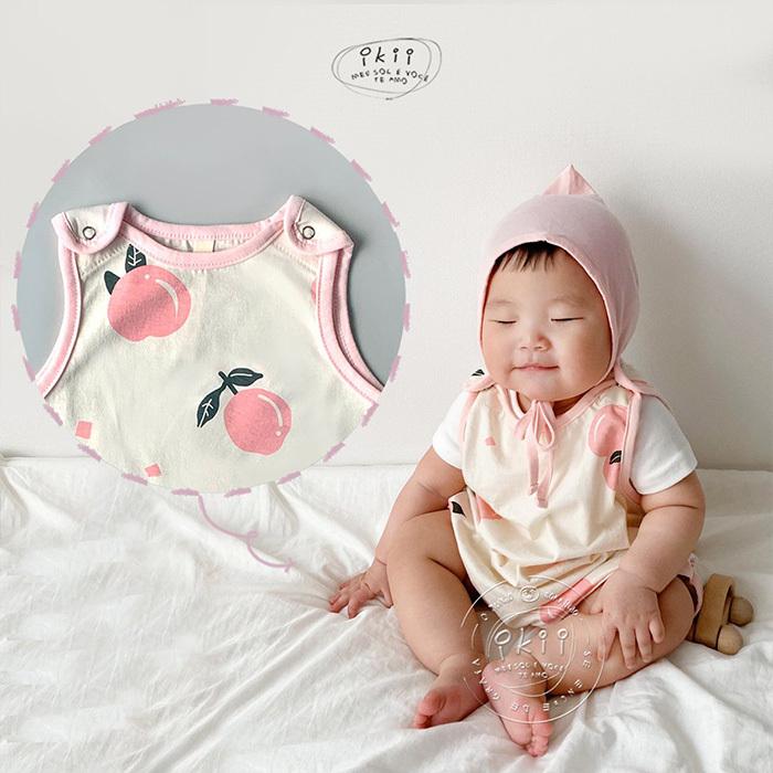 スリーパー 総柄 ikii トップス 韓国子供服 チーズ ピーチ 桃 BABY