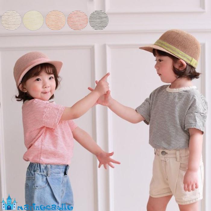 Tシャツ 半袖 男の子 女の子 保育園着 キッズ Kids おしゃれ サマー細ボーダー ティーシャツ カットソー 6色 韓国子供服 1 003 マリンキャッスル キッズ服 ベビー 通販 Yahoo ショッピング