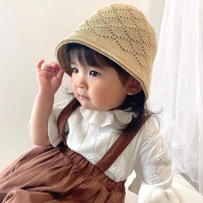 帽子 キッズ 50cm 52cm 夏 クローシュハット ナチュラル 韓国 子供服