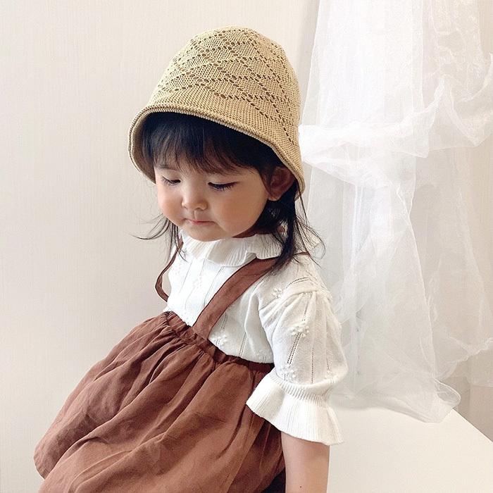 帽子 キッズ 50cm 52cm 夏 クローシュハット ナチュラル 韓国 子供服
