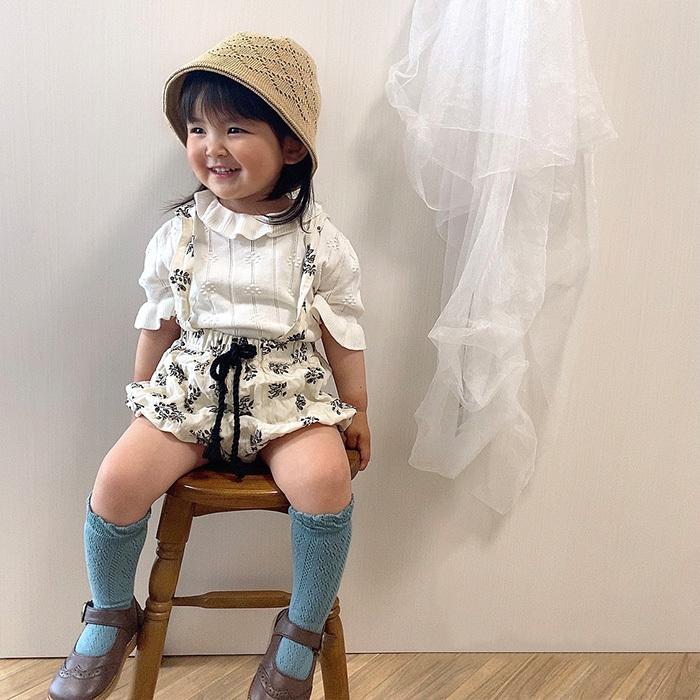 帽子 キッズ 50cm 52cm 夏 クローシュハット ナチュラル 韓国 子供服