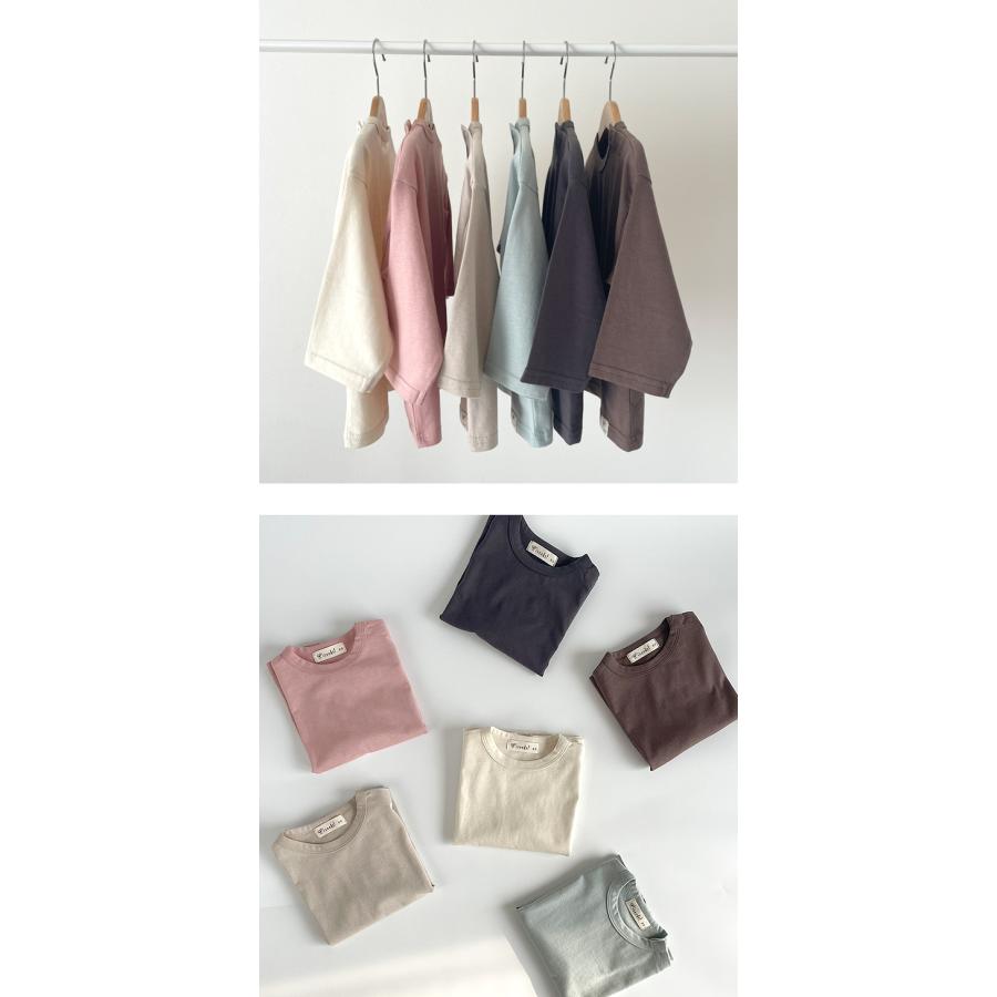 長袖Tシャツ キッズ 無地 男の子 女の子 トップス 綿100% 春秋 保育園着 オーバーサイズ 80 90 100 110 120cm 爆買 |  | 18