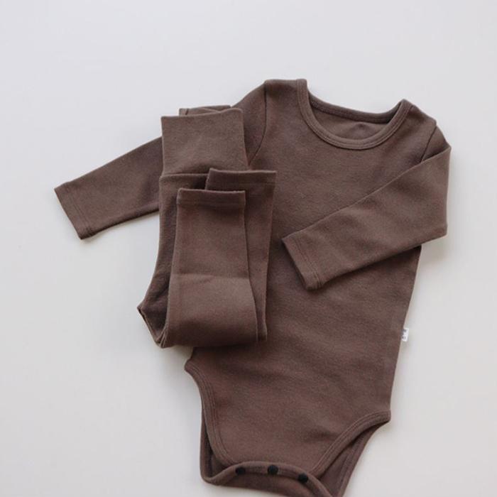 ロンパース 長袖 60cm 70cm 80cm 韓国子供服 レギンス 2点セット 厚手 