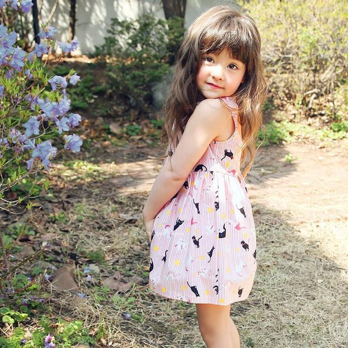 ワンピース キッズ ねこ ネコ ストライプ Kids 女の子 ハートぱっくり ノースリーブone Piece 韓国 子供服 夏 210 013 マリンキャッスル キッズ服 ベビー 通販 Yahoo ショッピング