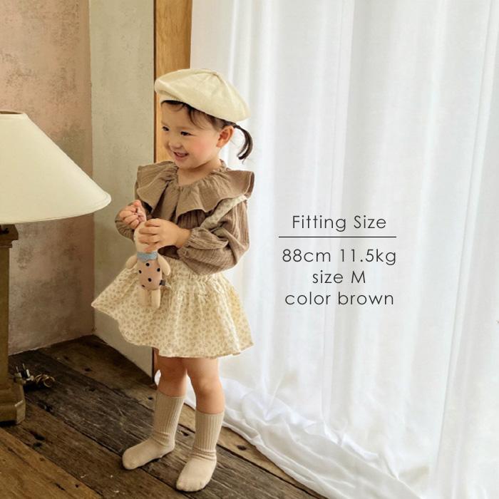 ガーゼ ブラウス ベビー 女の子 韓国 ベビー服 ビッグ襟 長袖 春 秋 ナチュラル ラウンドカラー 韓国 ファッション ベビーファッション おしゃれ 70cm 80cm 210 093 湘南の韓国子供服マリンキャッスル 通販 Yahoo ショッピング