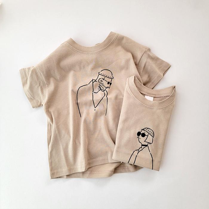 迅速な対応で商品をお届け致します 半袖tシャツ キッズ 100cm 110cm 1cm 130cm 140cm 子供服 人物イラスト 韓国 男の子 女の子 プリント 保育園着 親子ペアルック キッズファッション Minutomotor Com Br