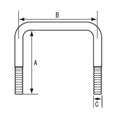 344円 特別価格 Tightjapan タイトジャパン 75 45角パイプ縦用ボルト ステンレス 1本 100 60 10mm 0901 01 トレーラー 部品 コの字