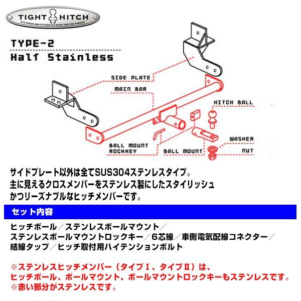 タイトヒッチ(タイトジャパンヒッチメンバー) プリウスα ステンレス  