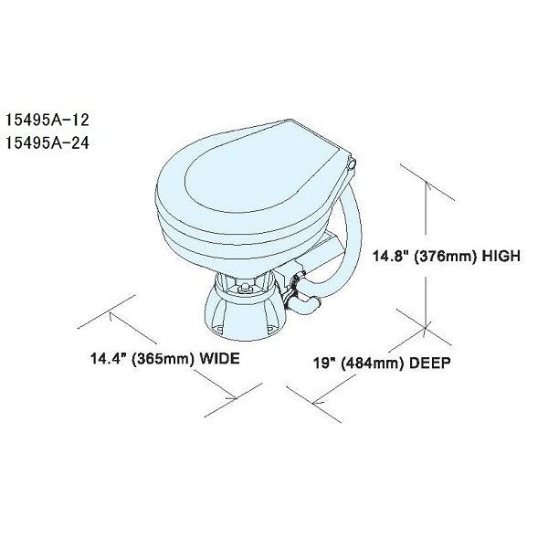 TMC電動マリントイレ24Vラージボールタイプ 家庭用サイズ TMC電動マリントイレ24Vラージボールタイプ 家庭用サイズ