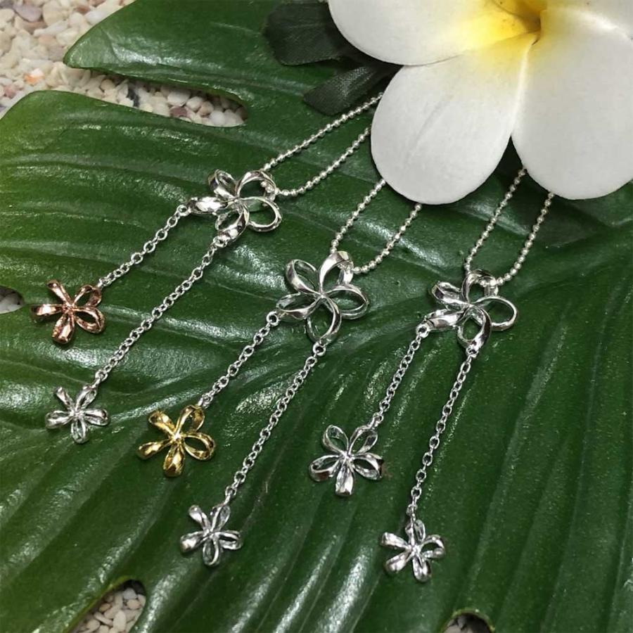 3色はプルメリア☆長さが選べるロープチェーン付き☆本物