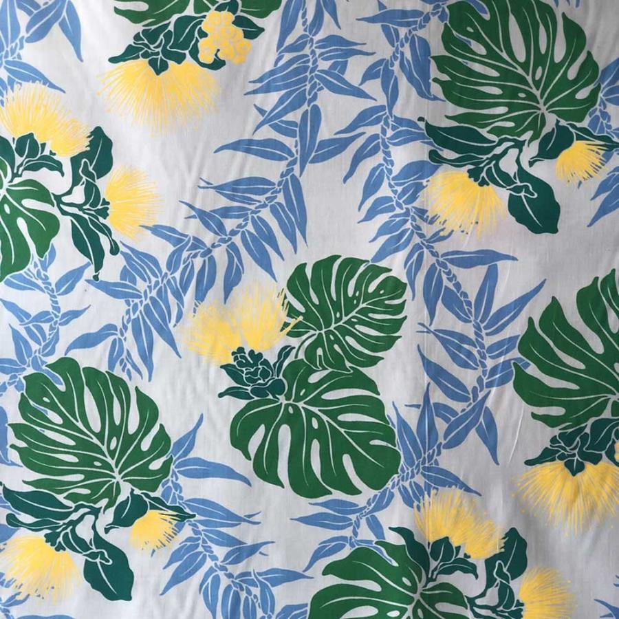 ハワイアン生地 ターコイズ モンステラ レフア レイ 花柄手芸用布 ポリエステル コットン 19ss Fablw 白浜マリーナ Yahoo 店 通販 Yahoo ショッピング