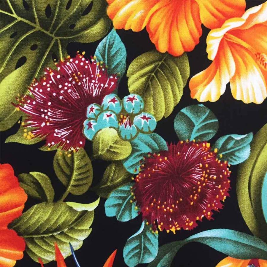 ハワイアン生地 トロピカルフラワー ブラック 南国 フラダンス fw Fab Mhb 白浜マリーナ Yahoo 店 通販 Yahoo ショッピング