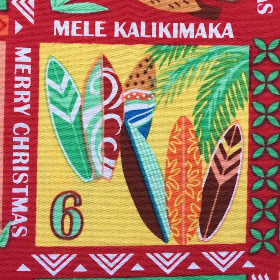 ハワイアン生地 クリスマス 風物詩 レッド 暦 MELE KALIKIMAKA｜mariner｜11