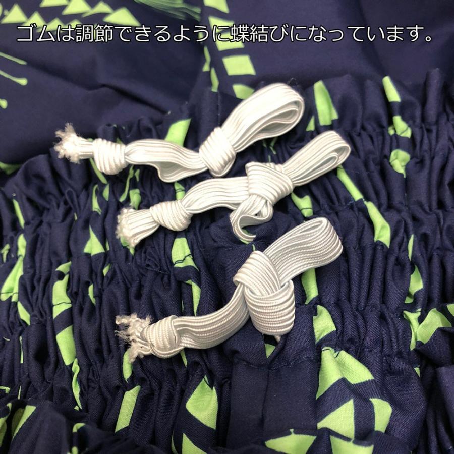 パウスカートシングル大人用 ネイビー タパ×レフア柄 3本ゴム パウスカートシングル大人用 ネイビー タパ×レフア柄 3本ゴム