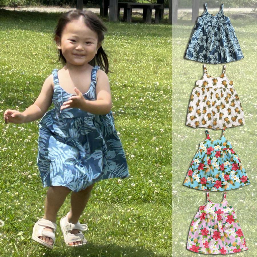 子供服ハワイアン キッズワンピース HS ハワイアンフラワー プルメリア 