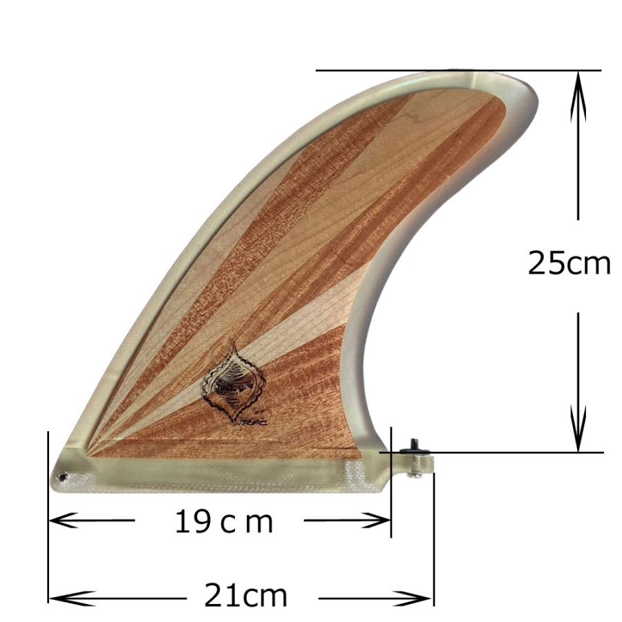 ロングボードフィン 10.0 Rainbow fin Junod #17 WOOD RISINGSUN Michel Junod ...