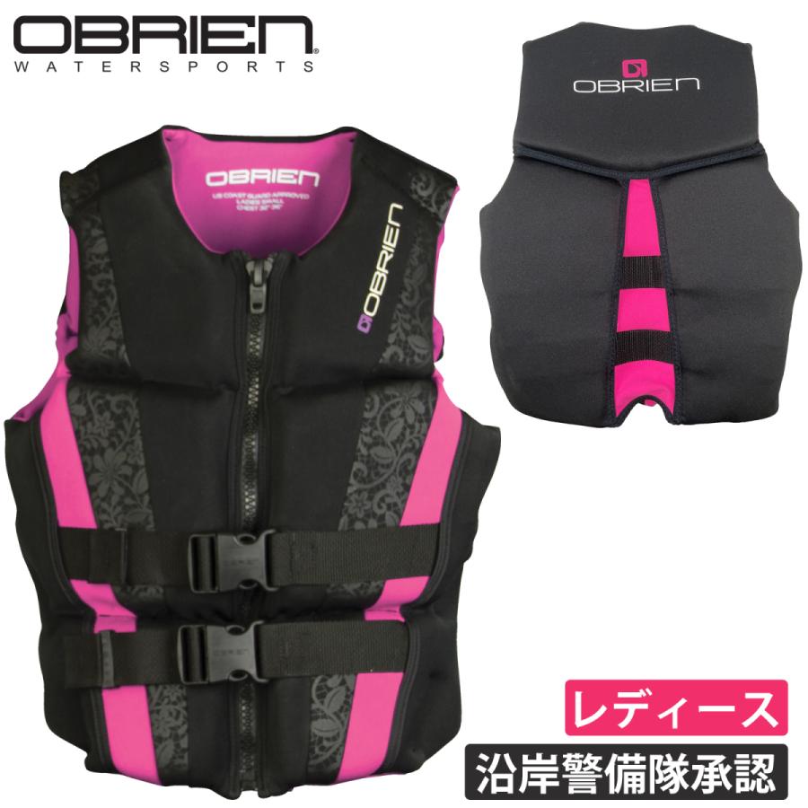 Obrien オブライエン 救命胴衣 フレックスvバック ライフベスト フラワー レディース レディース ライフジャケット ライフベスト 釣り ジェットスキー ウェイクボード マリンショップsouthport 水上バイク Sup W Flexv Pnk2