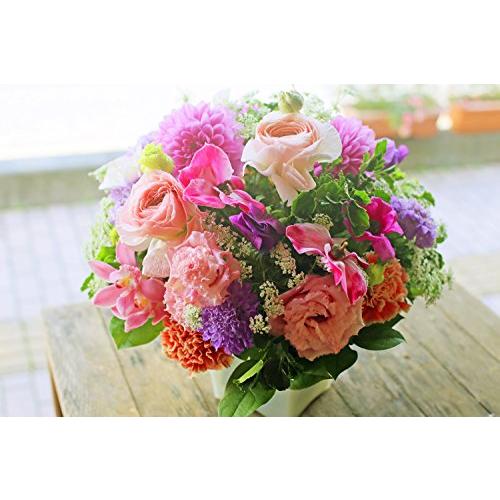 アレンジメントフラワー 生花 ギフト LLサイズ イメージ(可愛い)大臣賞受賞デザイナー おまかせアレンジメント 