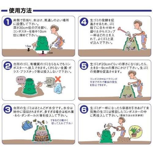 生ごみの減量・堆肥化が簡単に出来る 三甲 サンコー 生ゴミ処理容器 コンポスターD-70型 804007-01 グリーン 簡易パッケージ品 コンポスターD