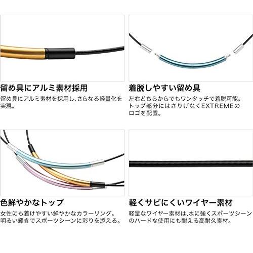 phiten(ファイテン) ネックレス RAKUWAネック ワイヤー EXTREME ラウンド ブルー/シルバー 50cm 