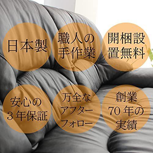 朝日木工 ソファ 日本製 本革 国産家具 開梱設置 Beak ビーク (3P, キャロットオレンジ) aB08HM39TGR