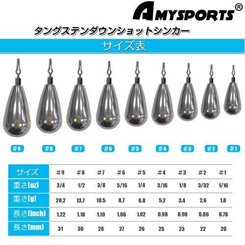 Amysports フリーリグ 仕掛け 釣り おもり タングステン ドロップショット バス釣り フィッシング シンカー ダウ オモリ Staging Flowersflooring Com
